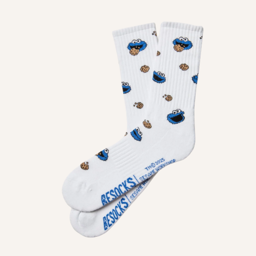 CALCETINES BLANCOS MOSTRUO GALLETAS TRIKI 100% ALGODÓN ORGÁNICO