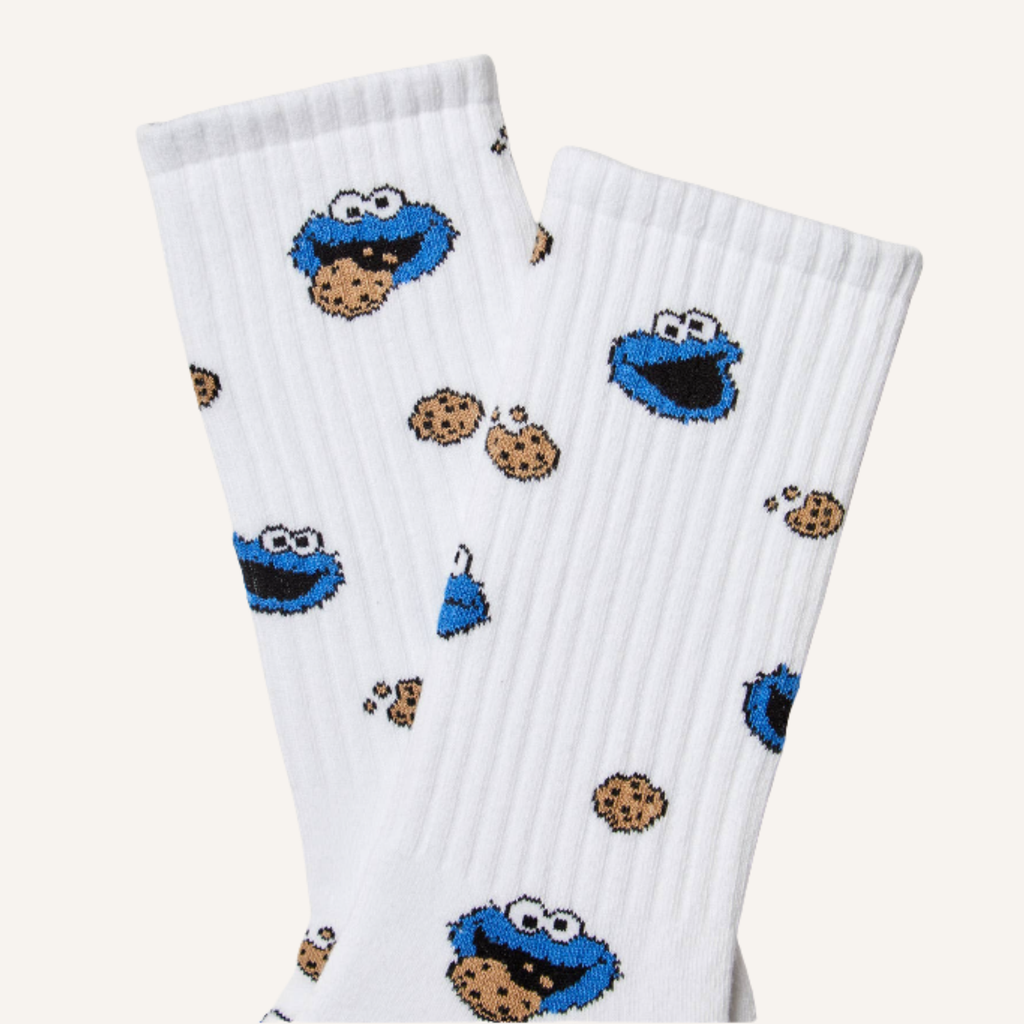CALCETINES BLANCOS MOSTRUO GALLETAS TRIKI 100% ALGODÓN ORGÁNICO