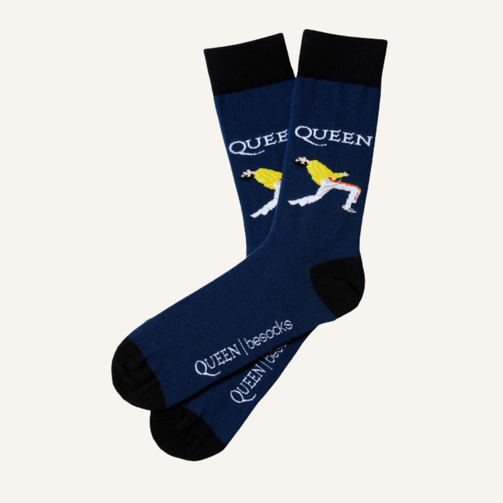 CALCETINES FREDDIE MERCURY AZUL MARINO 100% ALGODÓN ORGÁNICO